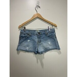 Vtg Y2K Abercrombie & Fitch Sz 2 Low Rise Denim Jean Shorts Distressed